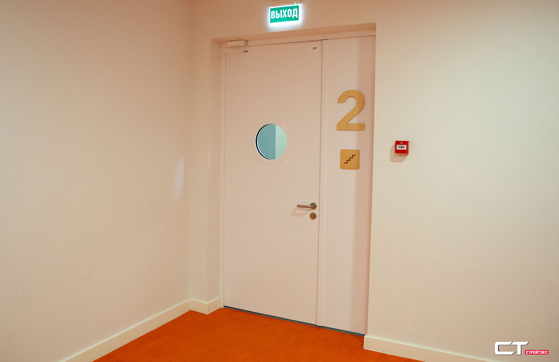 Дверь противопожарная металлическая остекленная EIS60 двупольная