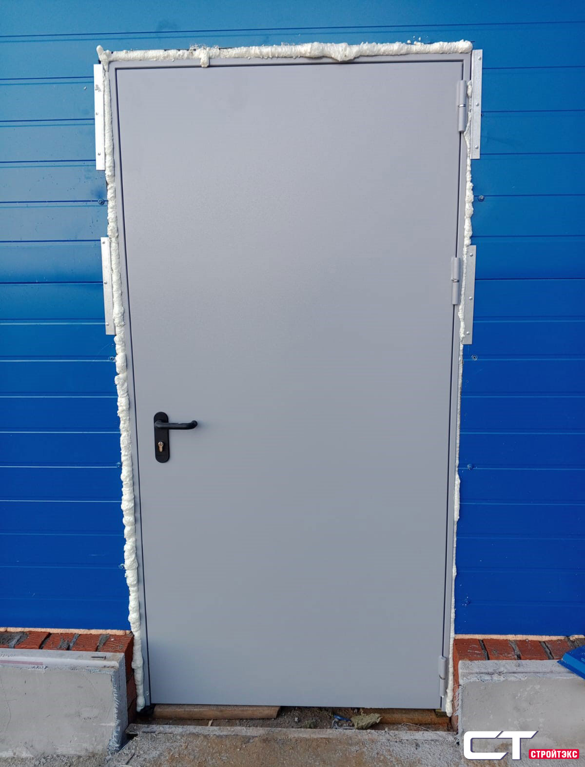 Дверь противопожарная металлическая EIS60 Антипаника с фрамугой однопольная глухая